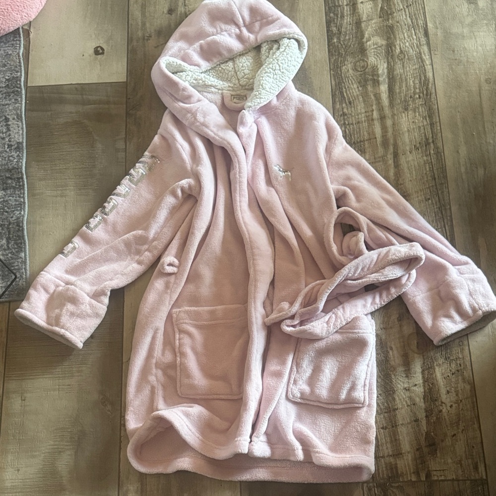 Victoria’s Secret pink sherpa sequin robe